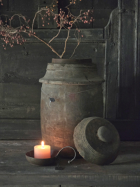 Unieke Houten Pot met Deksel