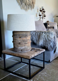 Authentieke Houten  Tonlamp met incl Kap