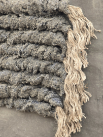 Uniek Kalkverfdoek met Grof Touw en Wol
