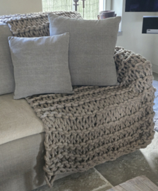 Stoere Grove Gehaakte Plaid Taupe