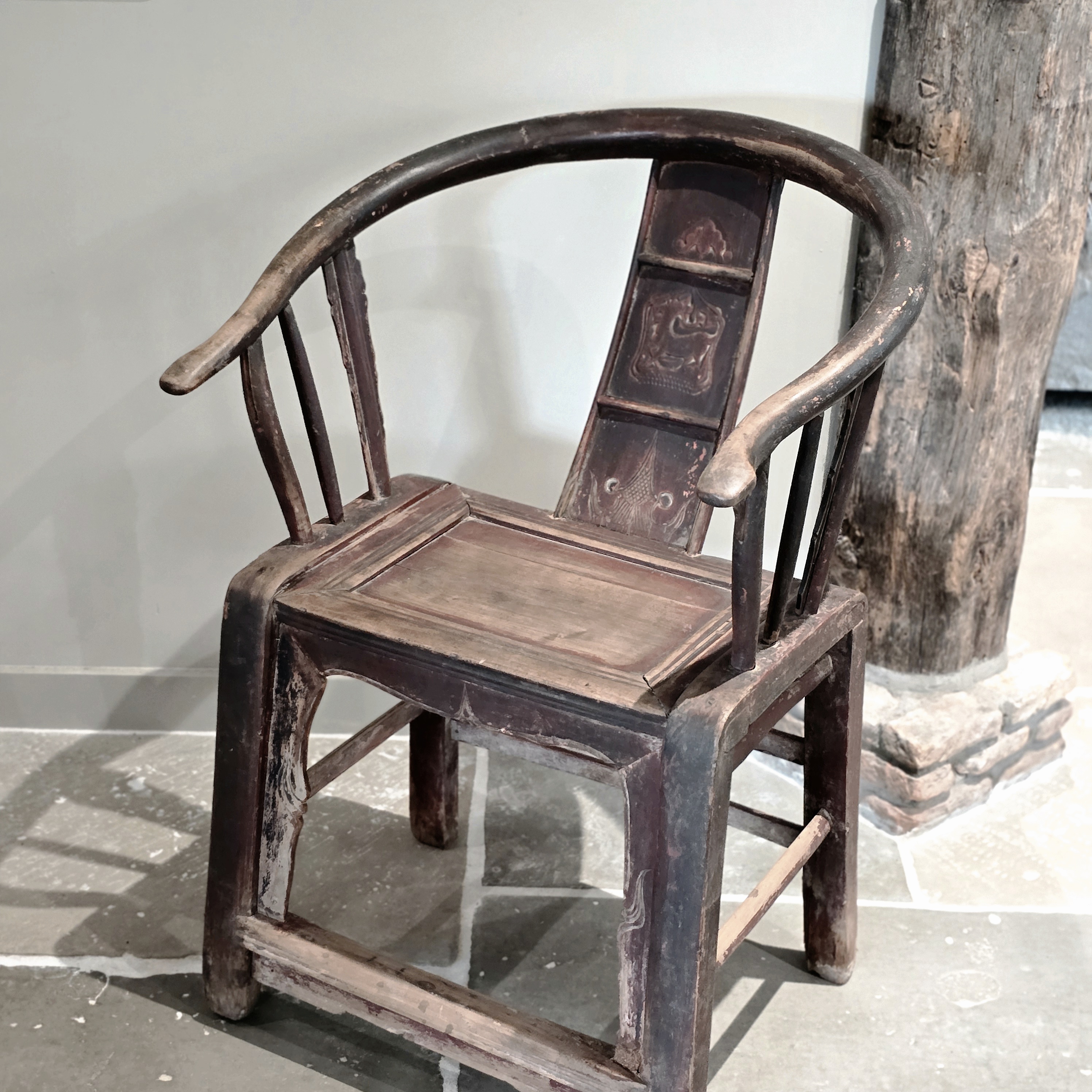 Oud Houten Chinese Stoel