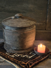 Houten Authentieke Pot met Deksel Hoffz