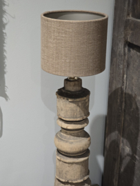 Ballusterlamp met Linnen Kapje Chestnut