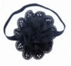 Haarband zwart met grote bloem