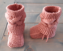 Baby booties slofjes oudroze