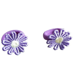 Mini elastiekjes madelief lila