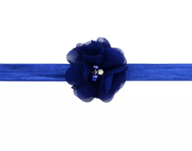 Haarband blauw met luxe bloem