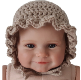 Baby mutsje bonnet zand beige