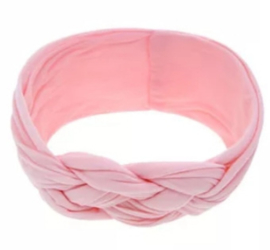 Haarband roze gevlochten