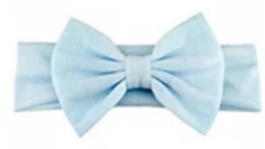 Haarband baby blue met grote strik 17 cm