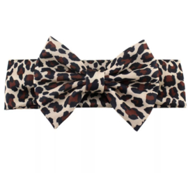 Haarband leopard print grote strik