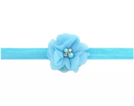Haarband turquoise met luxe bloem