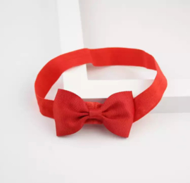 Haarband rood met strikje