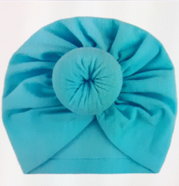 Turban muts blauw