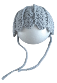 Baby bonnet mutsje licht grijs