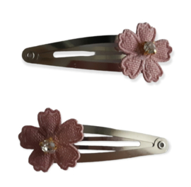 Haarclips oudroze bloemen