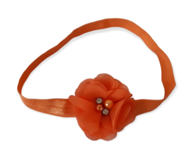 Haarband oranje luxe bloem