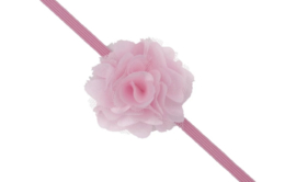 Haarband roze met bloem