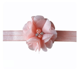 Haarband roze luxe bloem