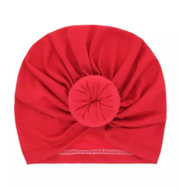 Turban muts met donut rood