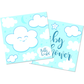 Blauwe Babyshower Jongen Servetten 25x25cm - 20 stuks