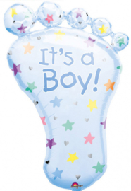 Folieballon SuperShape Blauwe Voet It's a Boy! - 81 cm