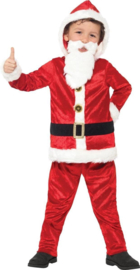 Kerstman kostuum met grote buik en geluid voor kinderen