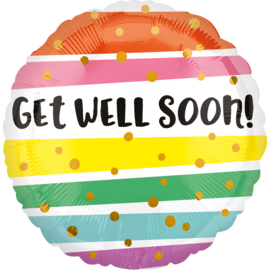 Folieballon Get Well Bold Stripes - 45 cm