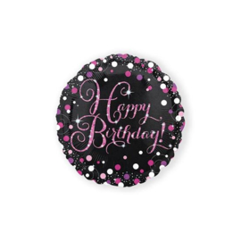 Folieballon Happy Birthday Sparkling Pink - 45 cm