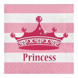 Servetten pink princess 33cm, 16 stuks