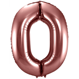 Folieballon Cijfer 0 Brons - 86 cm