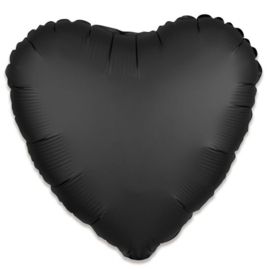 Folieballon hart satin onyx (43cm)