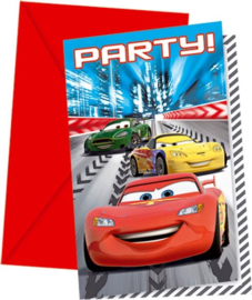 Cars Racers 6 uitnodigingen 6 stuks