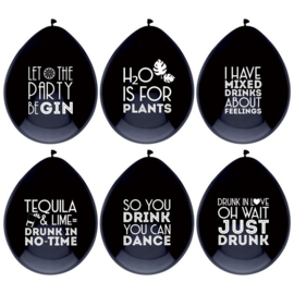 Ballonnen Drink Quotes - 6 stuks