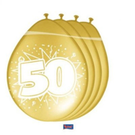 50 Jaar Gouden Ballonnen  - 8 stuks