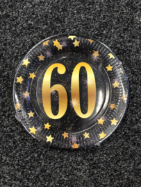 60 Jaar Party Gold Borden - 8 stuks