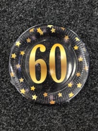 60 Jaar Party Gold Borden - 8 stuks