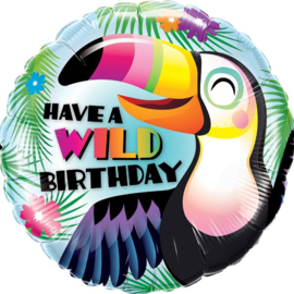 Folieballon Have a Wild Birthday Tucan - 45 cm