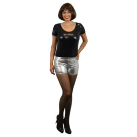 Hotpants lamee zilver mt S/M