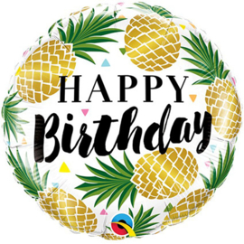 Folieballon Happy Birthday Pineapple - 45 cm