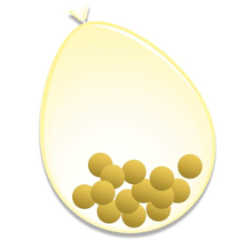 Ballonnen + confetti goud (Ø30cm, 6st)