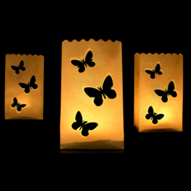 Candle bag 10 stuks vlinders mini