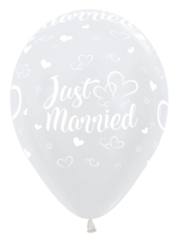 Ballon Just Married Wit Metallic (1st)