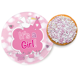 Geboorte Meisjes Bordjes It's a Girl 18cm - 8 stuks