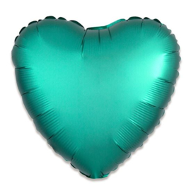 Folieballon hart satin jade (43cm)