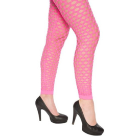 Legging + gaten fluor roze (mt S/M)