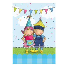 Uitdeelzakjes Fien & Teun met stickers (FSC, 8st, 20x13cm)