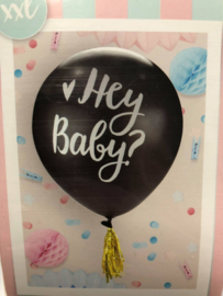 Gender Reveal ballon 'Hey Baby?' - 45 cm