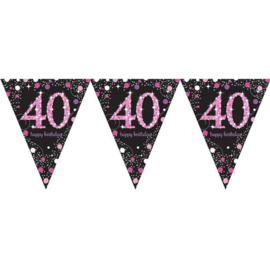 Vlaggenlijn sparkling pink '40' (4m)