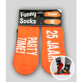 Sokken - Funny socks - 25 jaar! Party Time!
